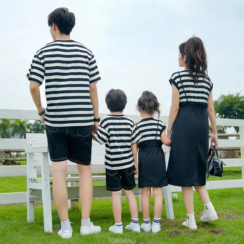 Matching family dress set for women, mom, daughter, dad, son, featuring coordinated shirts and outfits by SHOPEZRA L.L.C.