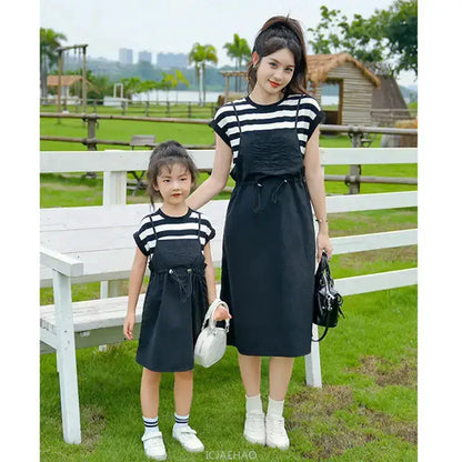 Dress 2025 Woman Family Couple Matching Clothes Parent-child Shirt Sibling Brother Sister Outfits Mom Daughter Dress Dad Son T by Dropshipman
