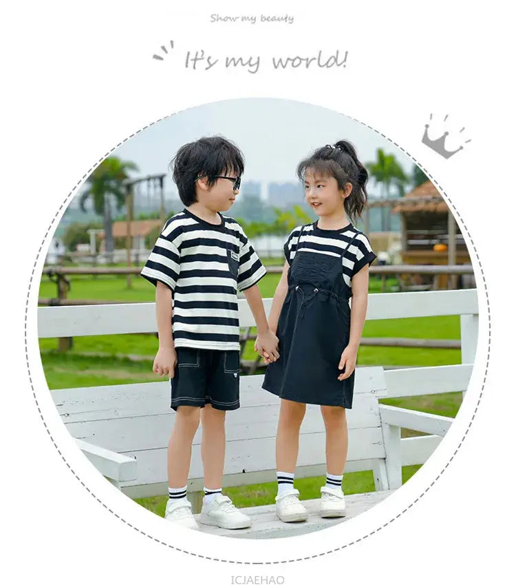 Dress 2025 Woman Family Couple Matching Clothes Parent-child Shirt Sibling Brother Sister Outfits Mom Daughter Dress Dad Son T SHOPEZRA L.L.C.