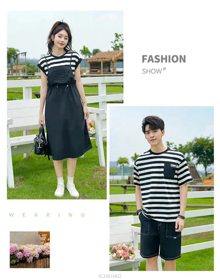Dress 2025 Woman Family Couple Matching Clothes Parent-child Shirt Sibling Brother Sister Outfits Mom Daughter Dress Dad Son T SHOPEZRA L.L.C.