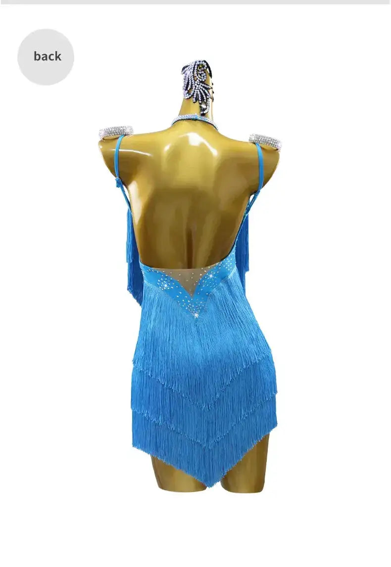 Dress For Dancing Female Dance Suit Evening Dress Latin Competition Costume 2026 Elegant Party Wear Sports Fringed Clothes by Dropshipman
