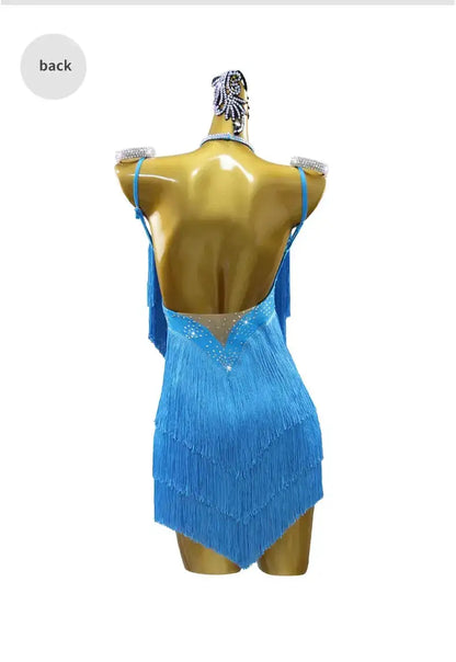 Dress For Dancing Female Dance Suit Evening Dress Latin Competition Costume 2026 Elegant Party Wear Sports Fringed Clothes by Dropshipman