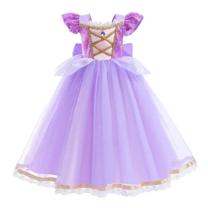 Girl Elsa Anna Dress Princess Costume Snow Queen Dress Baby Halloween Ariel Carnival Clothes Kids Cosplay Clothes Party Clothing by Dropshipman