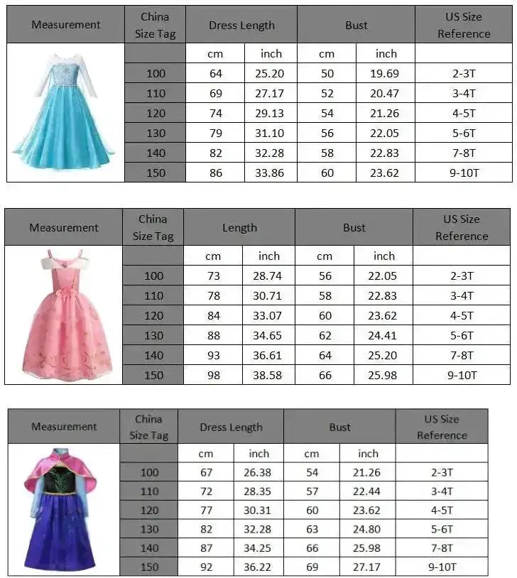 Girl Elsa Anna Dress Princess Costume Snow Queen Dress Baby Halloween Ariel Carnival Clothes Kids Cosplay Clothes Party Clothing by Dropshipman