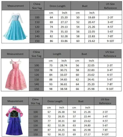 Girl Elsa Anna Dress Princess Costume Snow Queen Dress Baby Halloween Ariel Carnival Clothes Kids Cosplay Clothes Party Clothing by Dropshipman