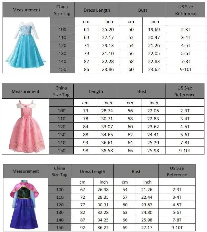 Girl Elsa Anna Dress Princess Costume Snow Queen Dress Baby Halloween Ariel Carnival Clothes Kids Cosplay Clothes Party Clothing SHOPEZRA L.L.C.