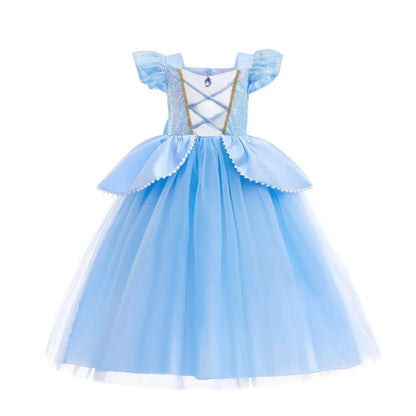Girl Elsa Anna Dress Princess Costume Snow Queen Dress Baby Halloween Ariel Carnival Clothes Kids Cosplay Clothes Party Clothing by Dropshipman