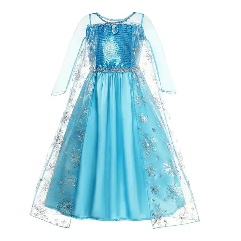 Girl Elsa Anna Dress Princess Costume Snow Queen Dress Baby Halloween Ariel Carnival Clothes Kids Cosplay Clothes Party Clothing by Dropshipman