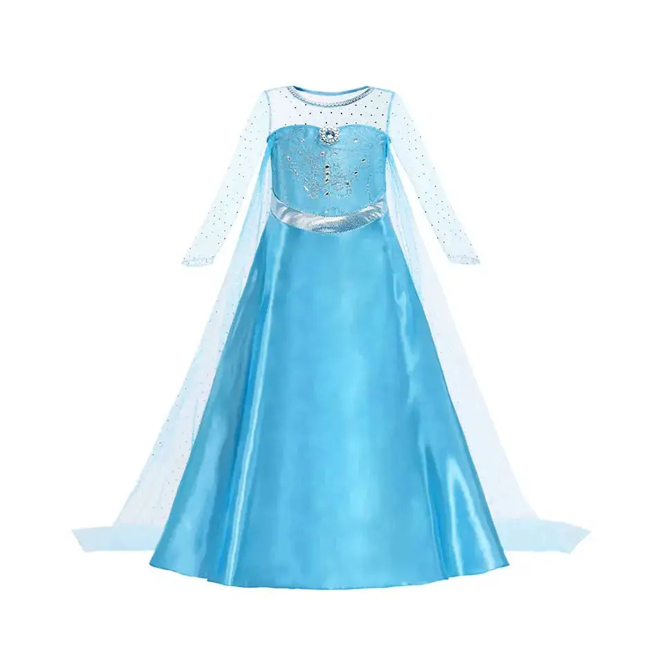 Girl Elsa Anna Dress Princess Costume Snow Queen Dress Baby Halloween Ariel Carnival Clothes Kids Cosplay Clothes Party Clothing by Dropshipman