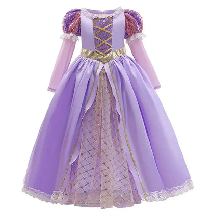 Girl Elsa Anna Dress Princess Costume Snow Queen Dress Baby Halloween Ariel Carnival Clothes Kids Cosplay Clothes Party Clothing by Dropshipman