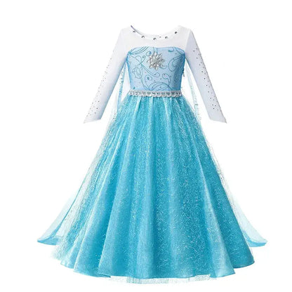 Girl Elsa Anna Dress Princess Costume Snow Queen Dress Baby Halloween Ariel Carnival Clothes Kids Cosplay Clothes Party Clothing by Dropshipman