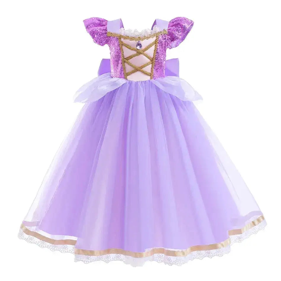 Girl Elsa Anna Dress Princess Costume Snow Queen Dress Baby Halloween Ariel Carnival Clothes Kids Cosplay Clothes Party Clothing by Dropshipman
