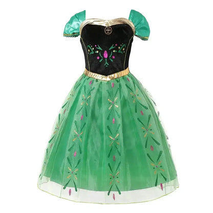 Girl Elsa Anna Dress Princess Costume Snow Queen Dress Baby Halloween Ariel Carnival Clothes Kids Cosplay Clothes Party Clothing by Dropshipman