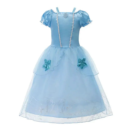 Girl Elsa Anna Dress Princess Costume Snow Queen Dress Baby Halloween Ariel Carnival Clothes Kids Cosplay Clothes Party Clothing by Dropshipman