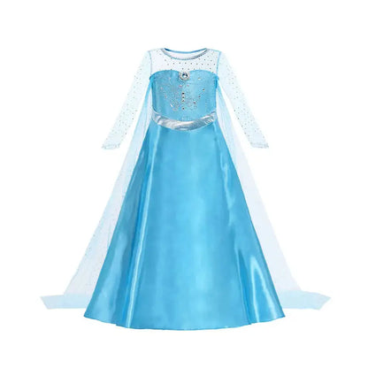 Girl Elsa Anna Dress Princess Costume Snow Queen Dress Baby Halloween Ariel Carnival Clothes Kids Cosplay Clothes Party Clothing by Dropshipman