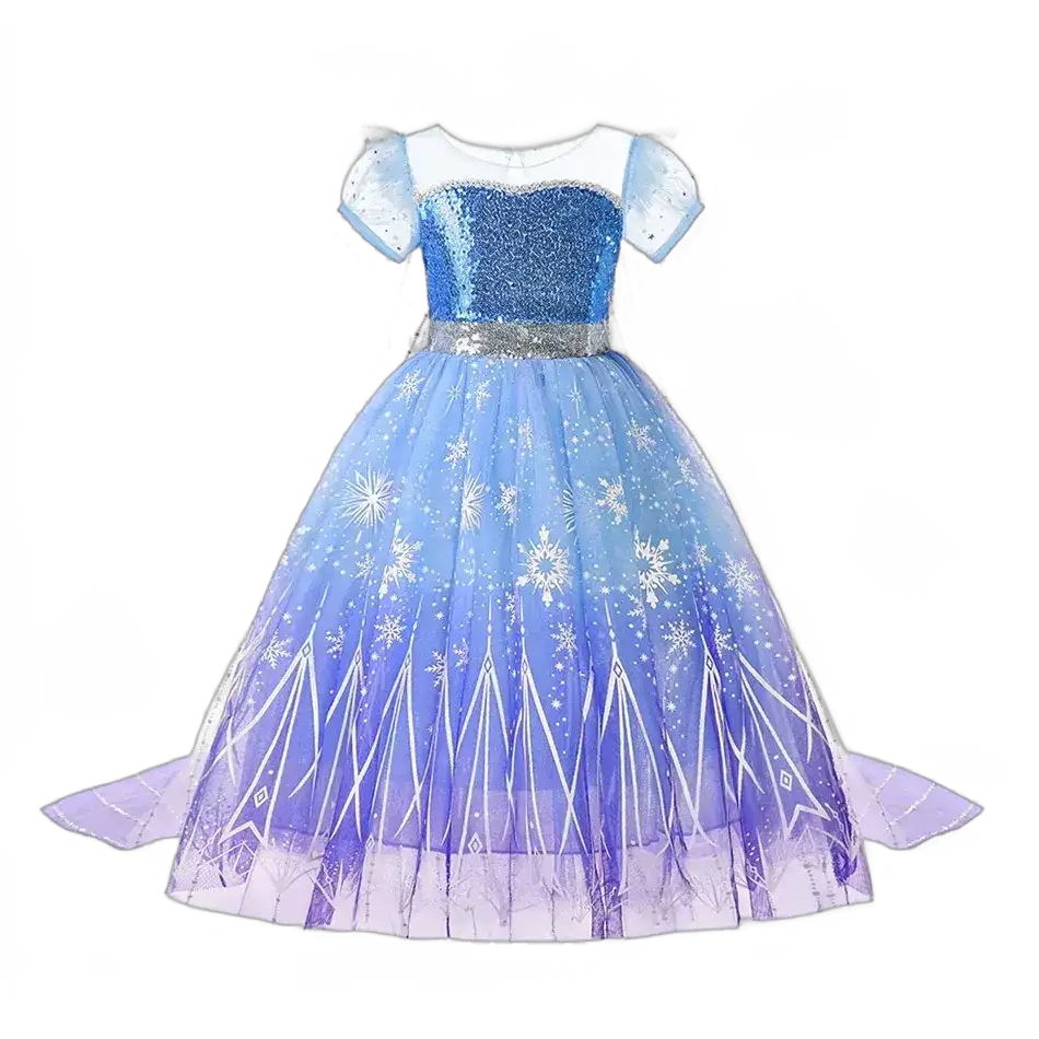 Girl Elsa Anna Dress Princess Costume Snow Queen Dress Baby Halloween Ariel Carnival Clothes Kids Cosplay Clothes Party Clothing by Dropshipman