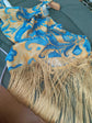 Tassel Hemline Printed Halter Dress Sleeveless Suspender Pleats Waist Cinched Slimming Sexy Robes Fringed Women Long Dresses New SHOPEZRA L.L.C.