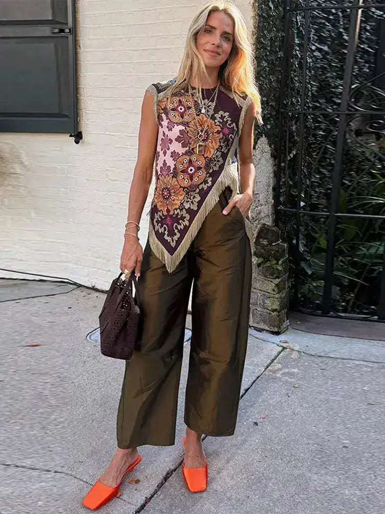 Fashion Tassel Patchwork Floral Printed Dresses Elegant Sleeveless Female Irregular Dresses 2026 Summer Lady Beach Party Robes by Dropshipman