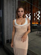 Mesh Overlay Lace Hem Slip Midi Dress Slim Spaghetti Strap Sheer 2026 Summer Elegant Women Bodycon Dress Retro Date Lady Gown SHOPEZRA L.L.C.