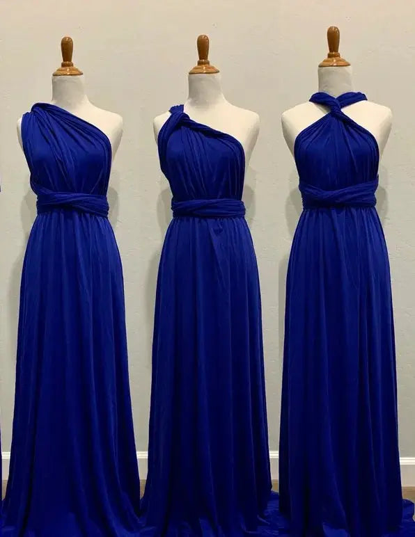 Olive green maxi bridesmaid dress by SHOPEZRA L.L.C., convertible multiway infinity style for bridal party or special occasions.