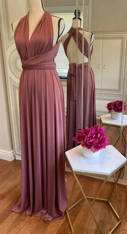 Bridesmaid Dress, Olive Green Maxi Bridesmaid Dress, Bridal Party Convertible Dress, Multiway Infinity Dress, Custom Dress by Dropshipman