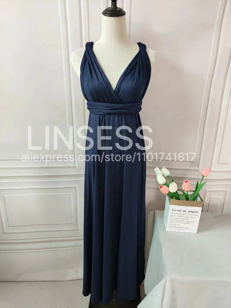 Olive green maxi bridesmaid dress from SHOPEZRA L.L.C. featuring a convertible, multiway infinity design for bridal parties.