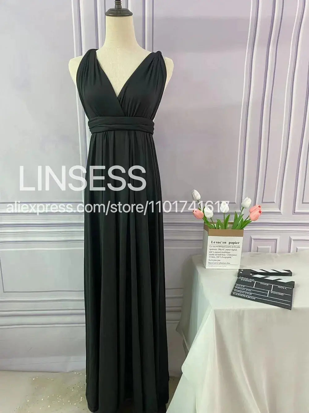 Olive green maxi bridesmaid dress by SHOPEZRA L.L.C., convertible multiway infinity dress for bridal party or special occasion.