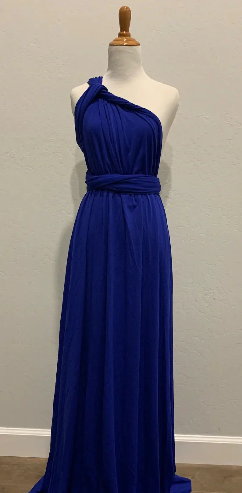 Olive green maxi bridesmaid dress by SHOPEZRA L.L.C., convertible multiway bridal party dress with elegant flowy fabric.