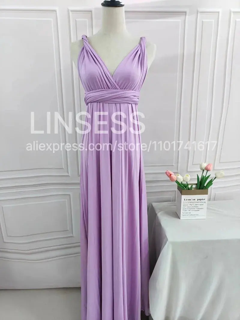 Olive green maxi bridesmaid dress by SHOPEZRA L.L.C., convertible multiway bridal party dress with elegant flowy fabric.