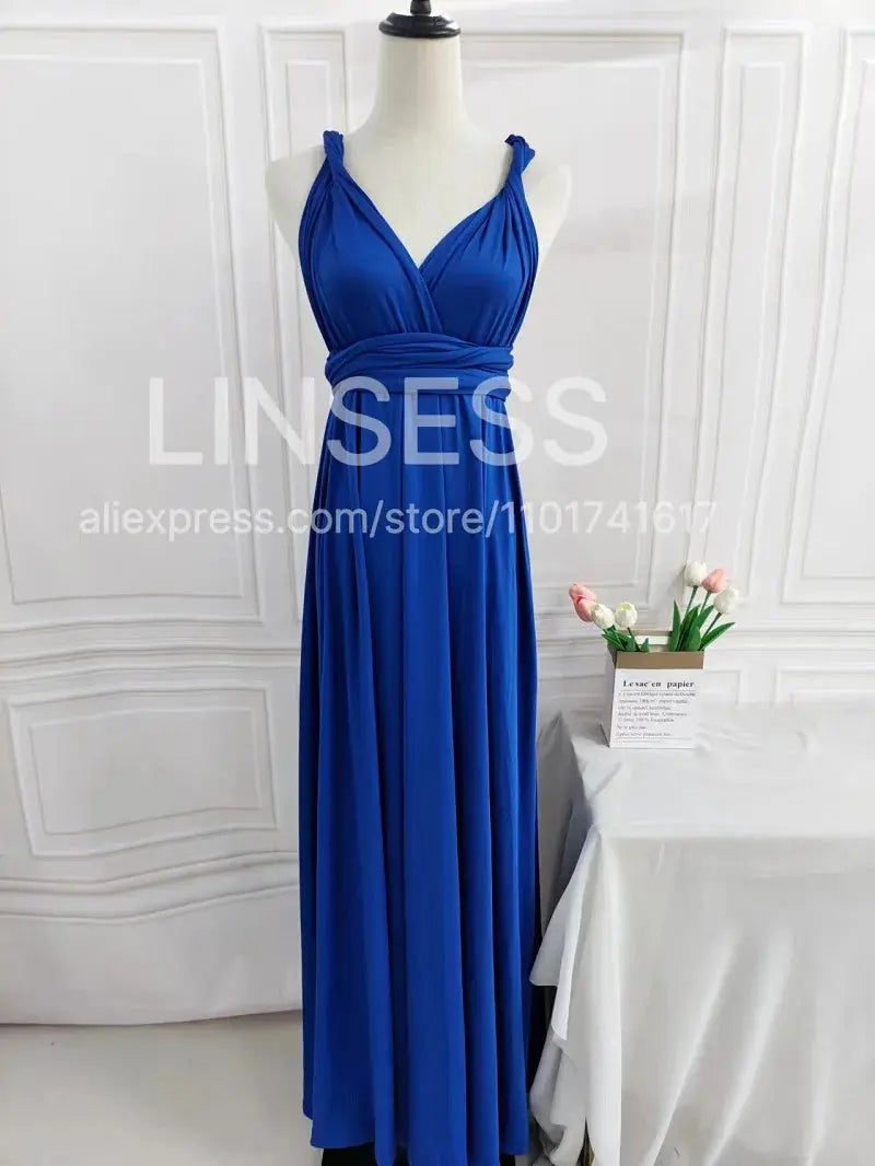 Olive green maxi bridesmaid dress by SHOPEZRA L.L.C., convertible multiway infinity style, suitable for bridal parties.
