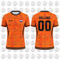 Netherlands Flag Print Football Jersey Family Style Adult Casual Outdoor Support Gift Breathable Short Sleeved Sports Jersey Top SHOPEZRA L.L.C.