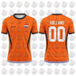 Netherlands Flag Print Football Jersey Family Style Adult Casual Outdoor Support Gift Breathable Short Sleeved Sports Jersey Top SHOPEZRA L.L.C.