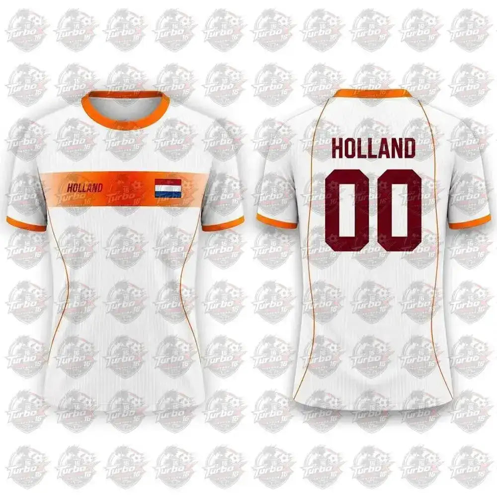 Netherlands Flag Print Football Jersey Family Style Adult Casual Outdoor Support Gift Breathable Short Sleeved Sports Jersey Top by Dropshipman
