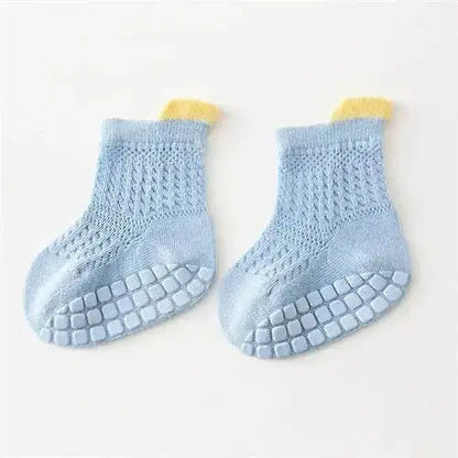 3pairs/lot RAISE 6 Colored Non-slip Baby Girl Sock Breathable Thin Infant Girl Cotton Socks Kids Mesh Socks Children&