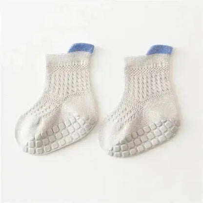 3pairs/lot RAISE 6 Colored Non-slip Baby Girl Sock Breathable Thin Infant Girl Cotton Socks Kids Mesh Socks Children&