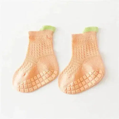 3pairs/lot RAISE 6 Colored Non-slip Baby Girl Sock Breathable Thin Infant Girl Cotton Socks Kids Mesh Socks Children&