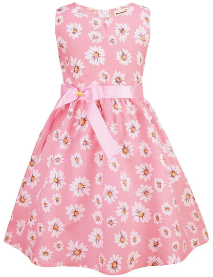 Princess infant girl dress in size 100, pink and white with bow details, by SHOPEZRA L.L.C., for children aged 3 years.