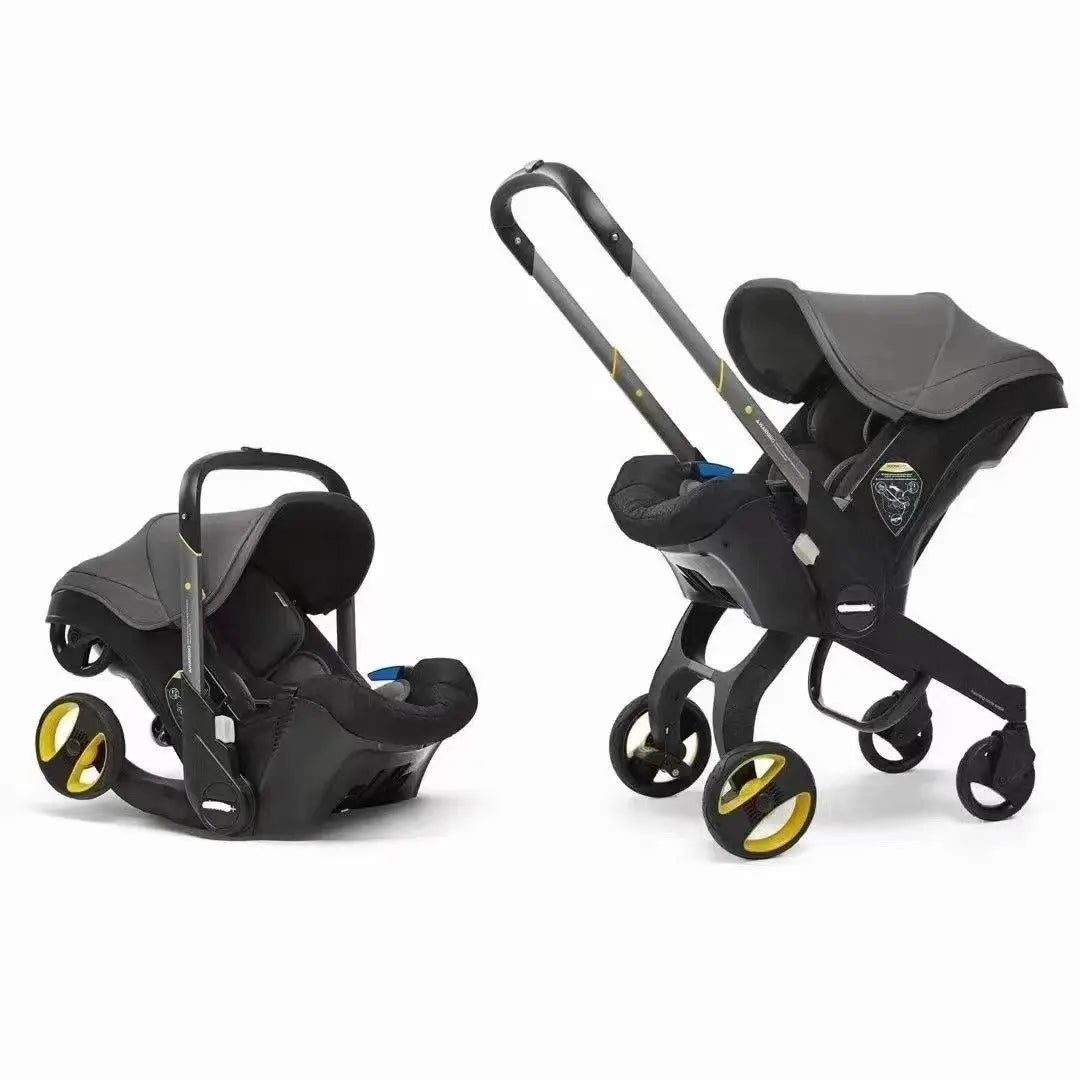 Lightweight gray multi-functional baby stroller by SHOPEZRA L.L.C., foldable for easy transport and comfortable for infants.