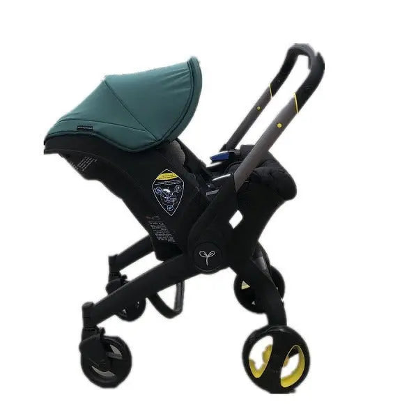 Gray lightweight multi-functional baby stroller by SHOPEZRA L.L.C., foldable design with elastic fabric for easy use and portability.