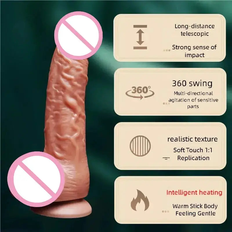 Realistic Dildo Vibration Toys Telescopic Penis Dick Penetration Anal Adult Sex Toys For Women Anal Vibration Sexmachine Dildos by Dropshipman