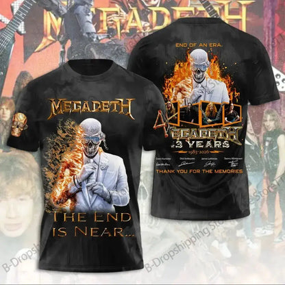 Mens T Shirt Rock Megadeth Band 3D Print T-shirt Men Fashion Short Sleeve Tops Tees Kids Clothing Punk Hip Hop Harajuku Tops by Dropshipman