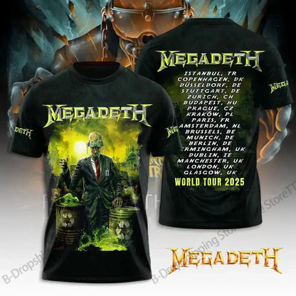 Mens T Shirt Rock Megadeth Band 3D Print T-shirt Men Fashion Short Sleeve Tops Tees Kids Clothing Punk Hip Hop Harajuku Tops by Dropshipman