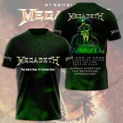 Mens T Shirt Rock Megadeth Band 3D Print T-shirt Men Fashion Short Sleeve Tops Tees Kids Clothing Punk Hip Hop Harajuku Tops by Dropshipman