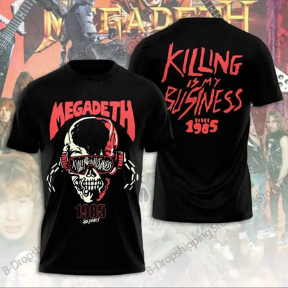 Mens T Shirt Rock Megadeth Band 3D Print T-shirt Men Fashion Short Sleeve Tops Tees Kids Clothing Punk Hip Hop Harajuku Tops by Dropshipman