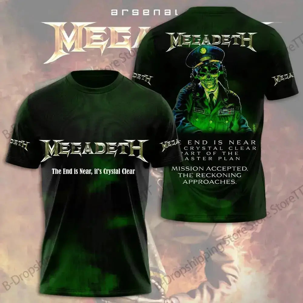 Mens T Shirt Rock Megadeth Band 3D Print T-shirt Men Fashion Short Sleeve Tops Tees Kids Clothing Punk Hip Hop Harajuku Tops by Dropshipman