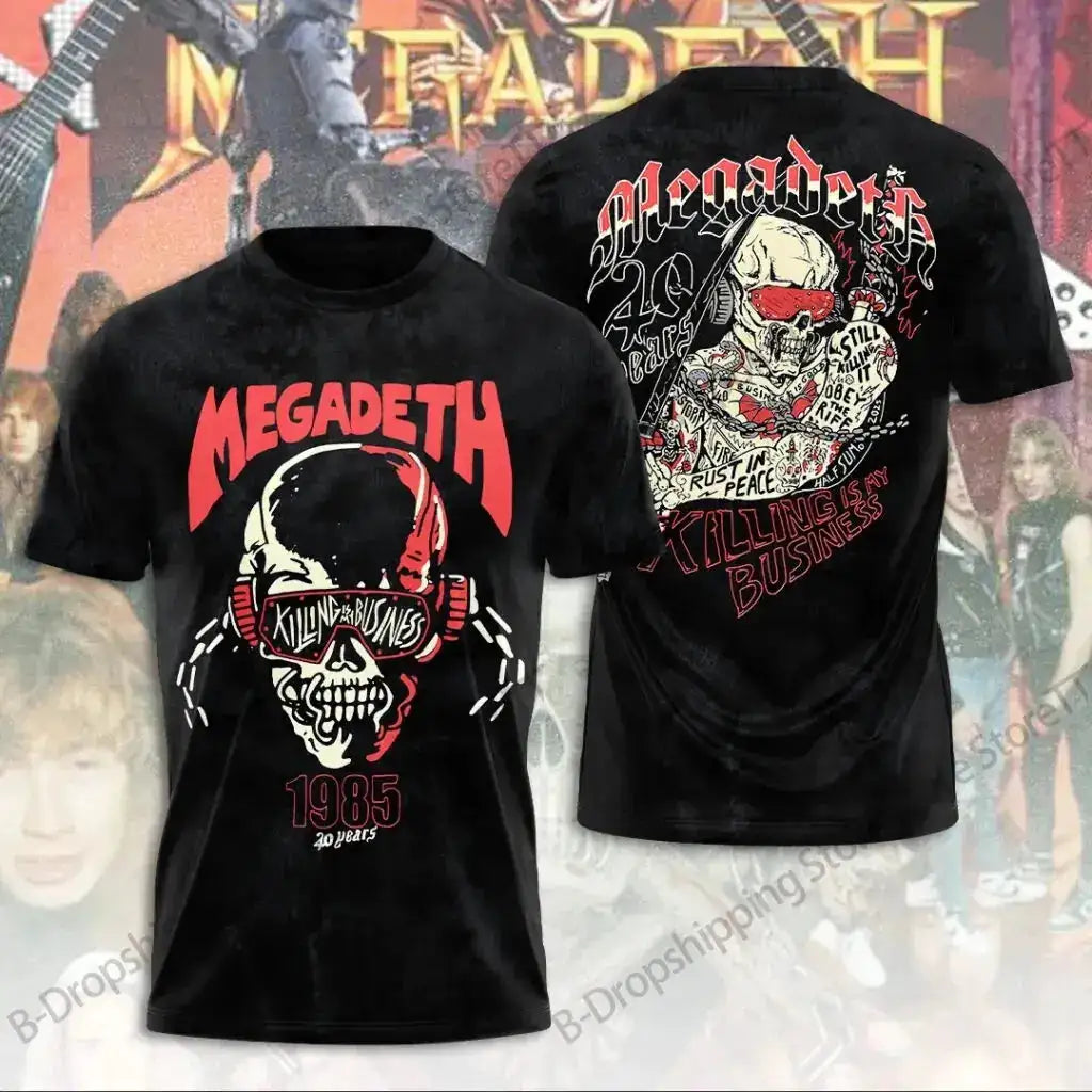 Mens T Shirt Rock Megadeth Band 3D Print T-shirt Men Fashion Short Sleeve Tops Tees Kids Clothing Punk Hip Hop Harajuku Tops by Dropshipman