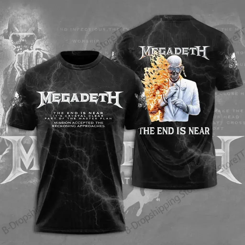 Mens T Shirt Rock Megadeth Band 3D Print T-shirt Men Fashion Short Sleeve Tops Tees Kids Clothing Punk Hip Hop Harajuku Tops by Dropshipman