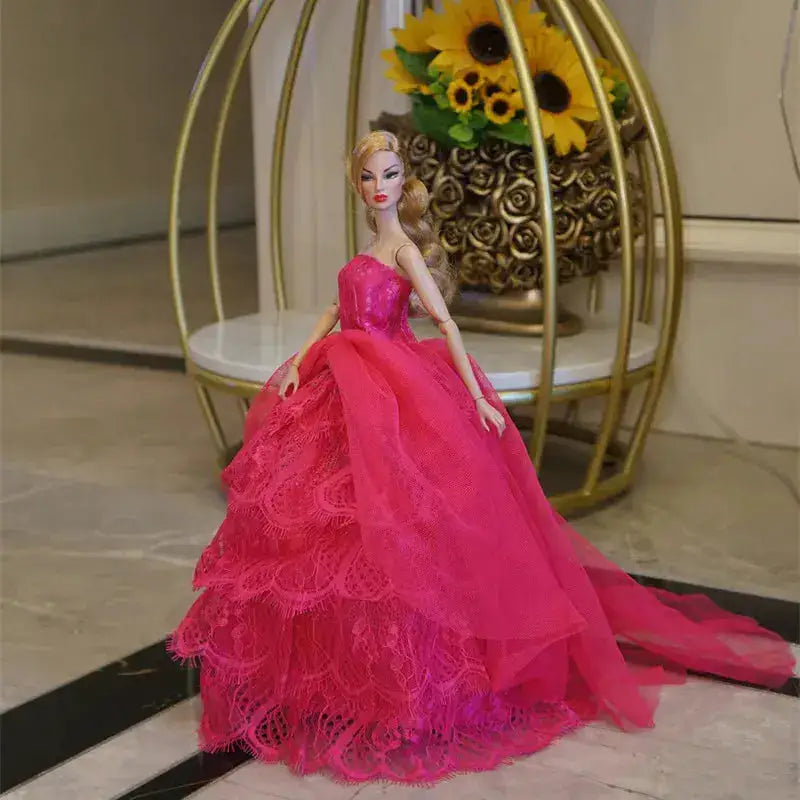 Handmade Doll Clothes Dress Gown 30cm Doll Dress Up Wedding Dress Fashion High-grade Evening Dress For 11.5 Inch Doll&amp;body 1/6 by Dropshipman