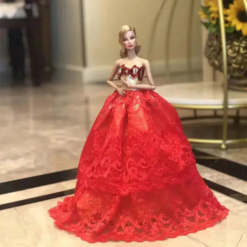Handmade Doll Clothes Dress Gown 30cm Doll Dress Up Wedding Dress Fashion High-grade Evening Dress For 11.5 Inch Doll&amp;body 1/6 by Dropshipman