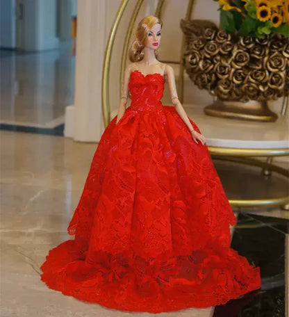 Handmade Doll Clothes Dress Gown 30cm Doll Dress Up Wedding Dress Fashion High-grade Evening Dress For 11.5 Inch Doll&amp;body 1/6 by Dropshipman